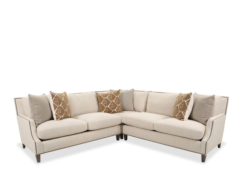 Three Piece Contemporary Sectional In Beige Mathis Brothers