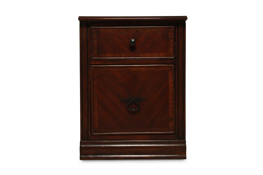 Two Drawer Traditional Mobile File Cabinet In Medium Brown