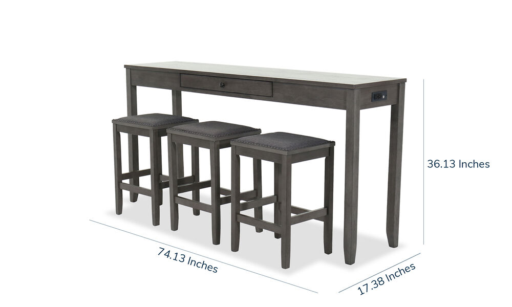 Caitbrook Counter Height Dining Table, Table 038 Bar Stools Set