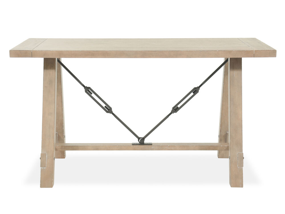 57 Contemporary Trestle Sawhorse Desk In Brown Mathis Brothers