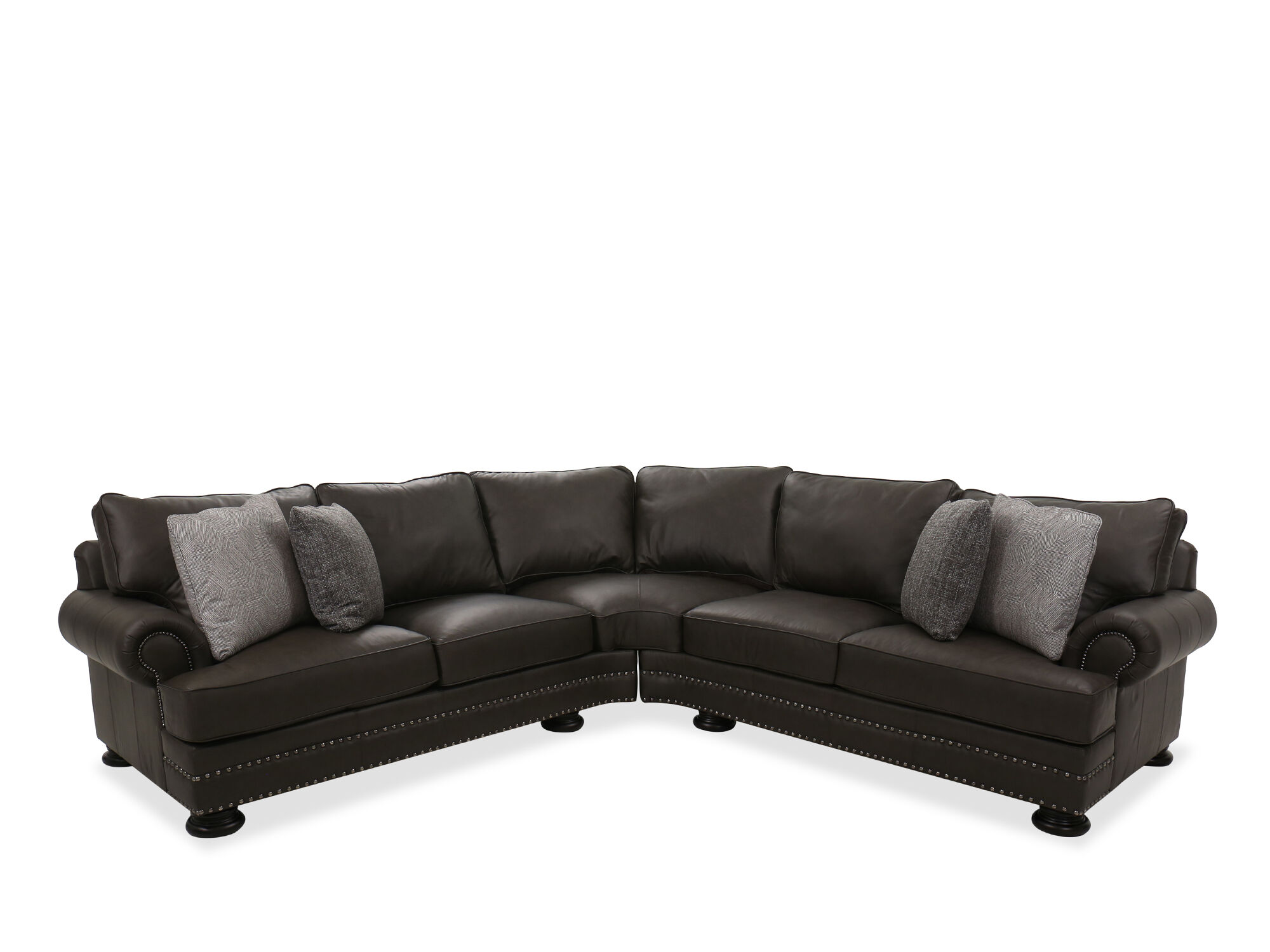 Foster Leather Sectional Mathis, Leather And Cloth Sectional