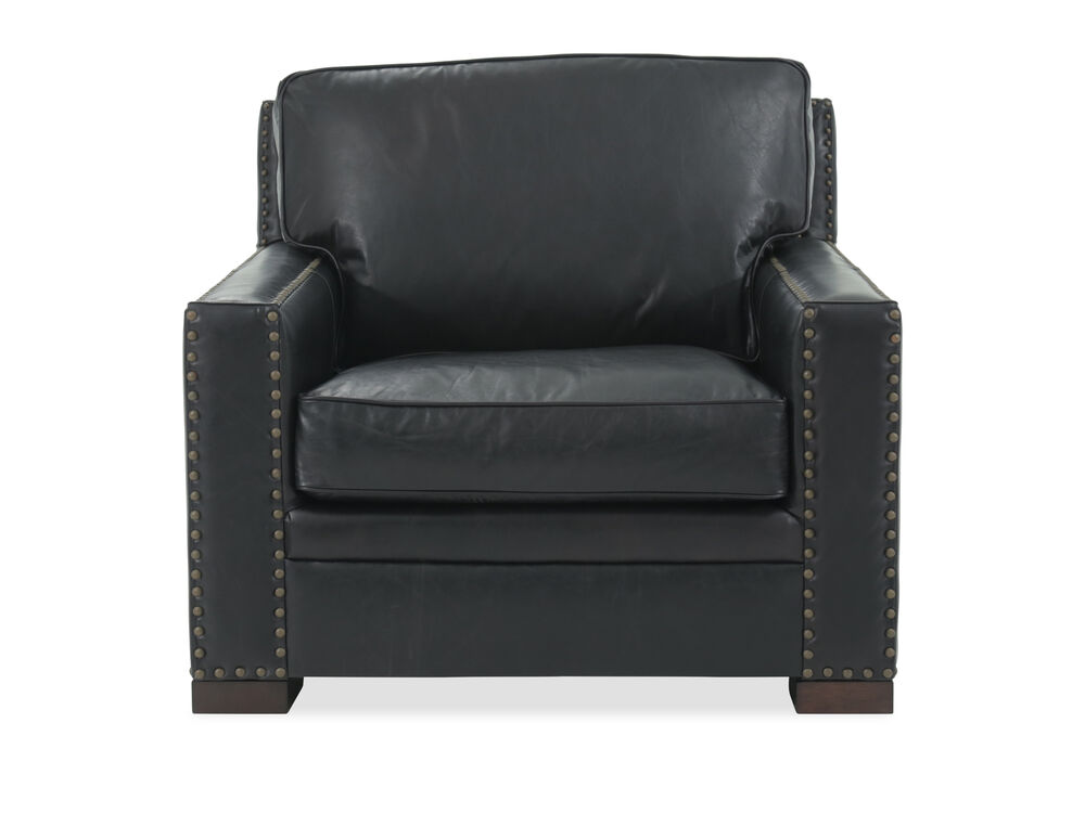 Nailhead Accented Traditional Chair In Black Mathis Brothers