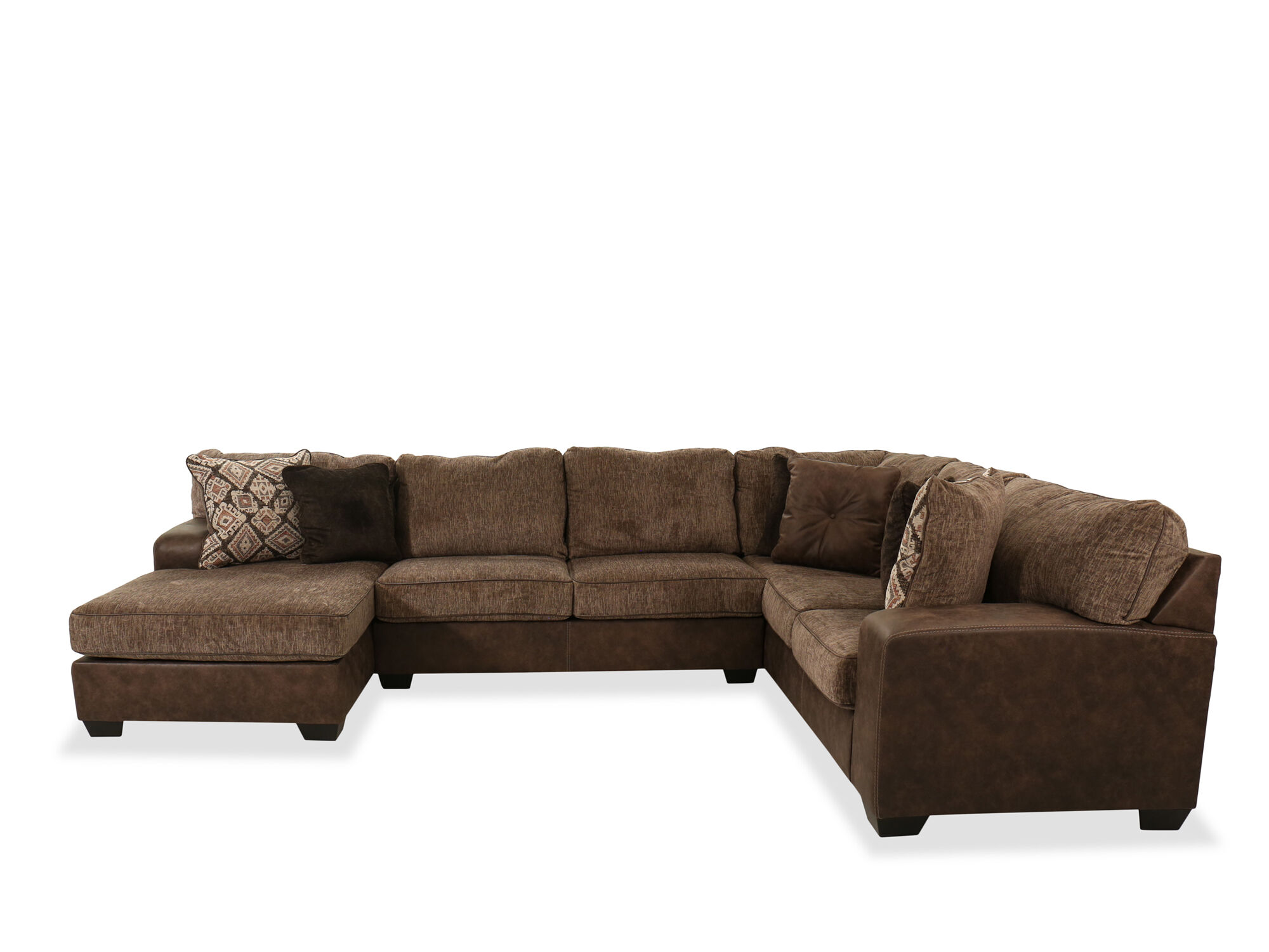 Abalone Chocolate Three Piece Sectional Mathis Brothers Furniture