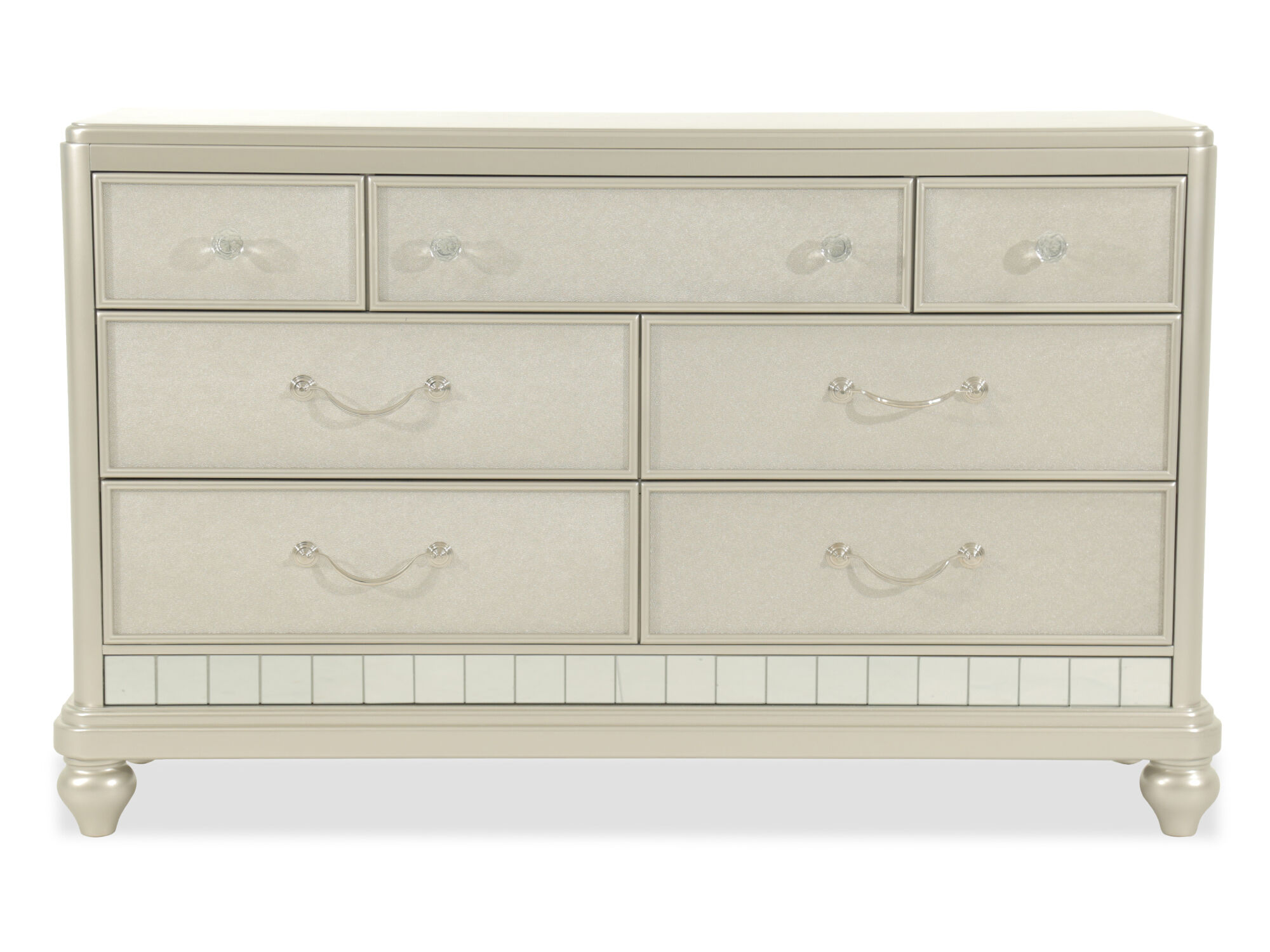 Seven Drawer Contemporary Youth Dresser In Silver Mathis