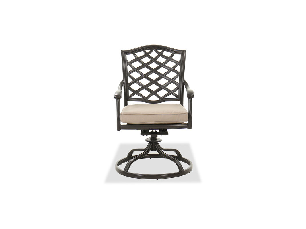 Swivel Rocker Cast Aluminum Chair In Brown Mathis Brothers Furniture