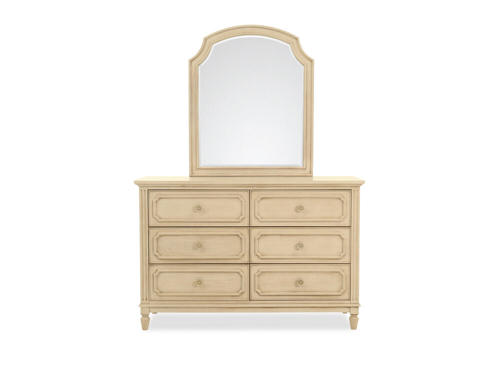 Two Piece Transitional Youth Dresser Mirror In Vintage Taupe