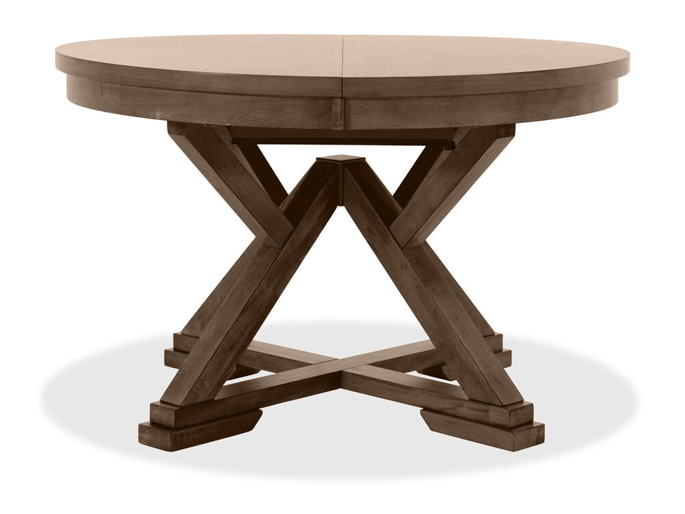 66 Transitional Round Dining Table In Brown Mathis Brothers Furniture