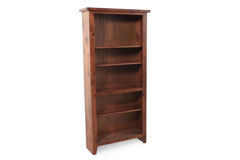 Casual Adjustable Shelf Open Bookcase, Alderwood Brown 3 Shelf Bookcase
