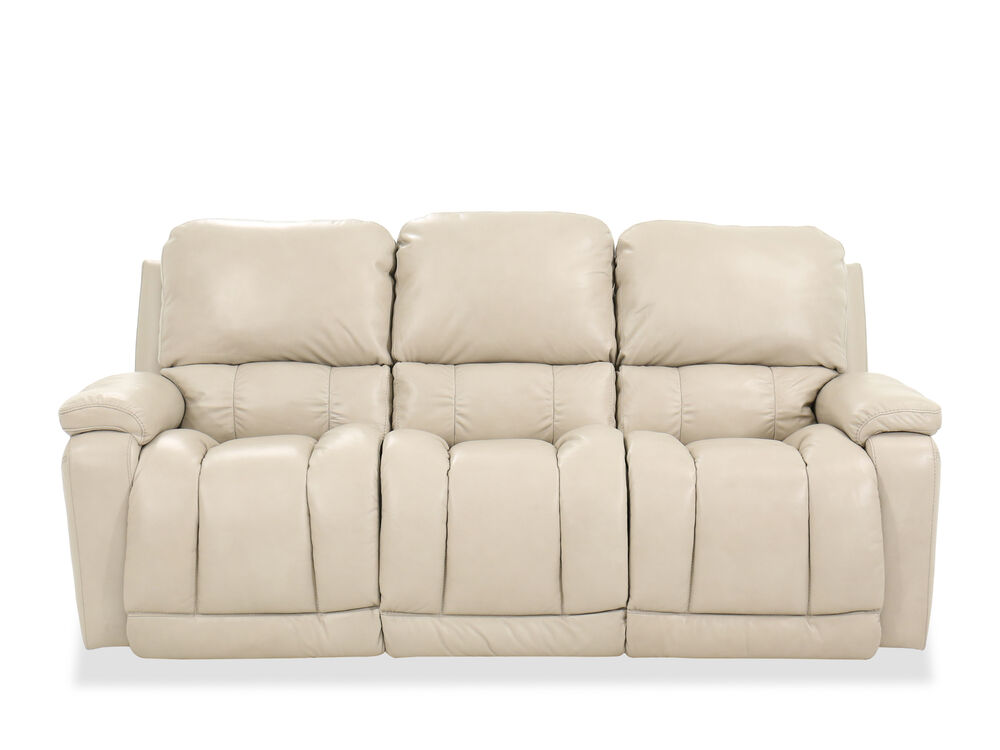 85 Casual Leather Power Sofa In Birch, Grayson Leather Sofa