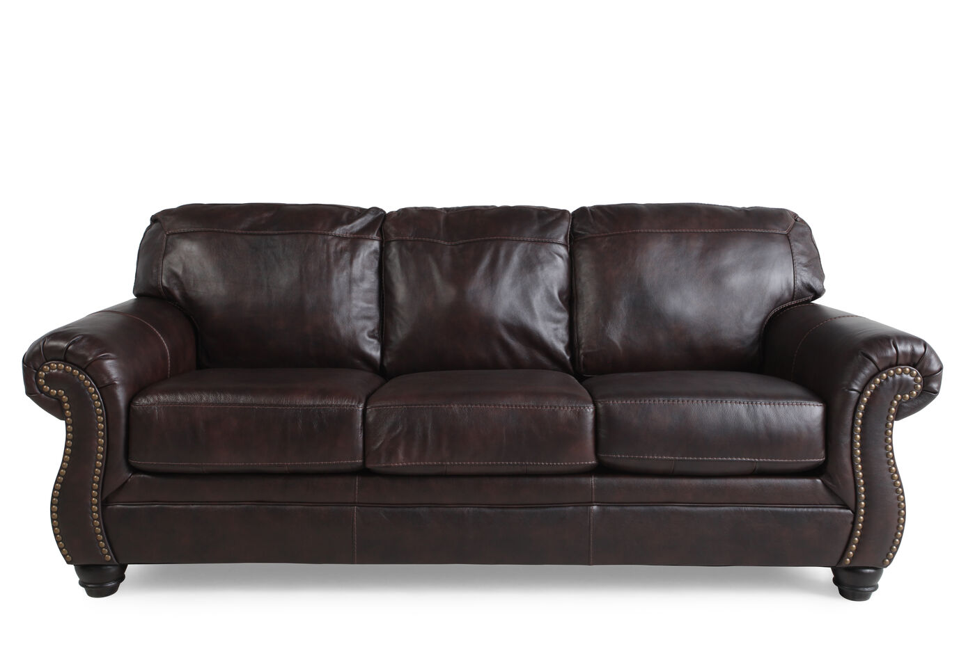 Traditional Rolled Arm 89&quot; Sofa in Walnut | Mathis Brothers Furniture