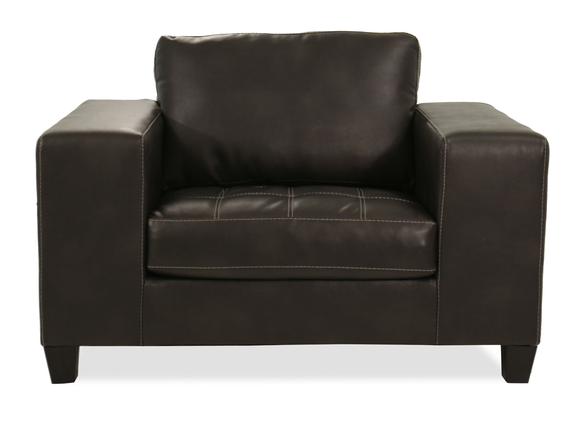 Contemporary 54" Oversized Leather Chair & a Half in