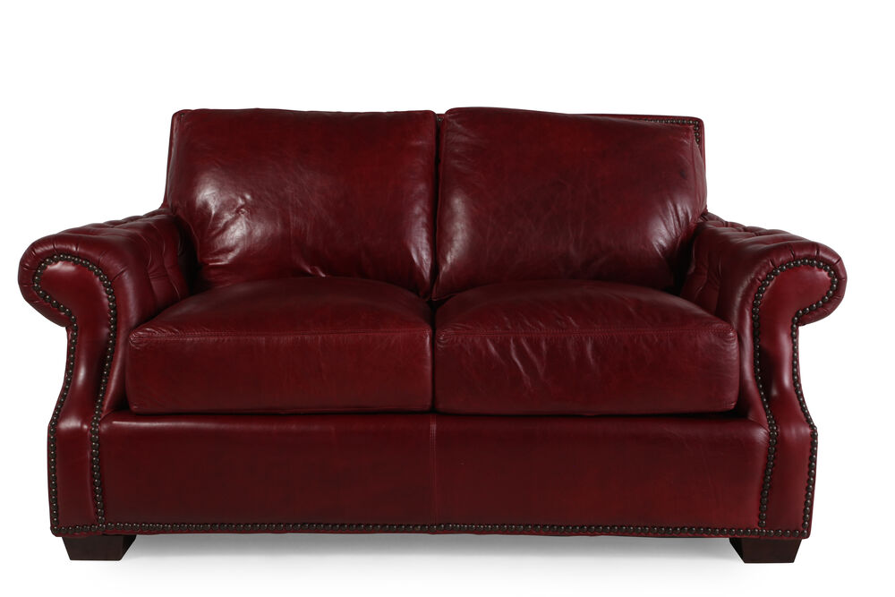 Mathis Brothers Furniture, Red Leather Love Seat
