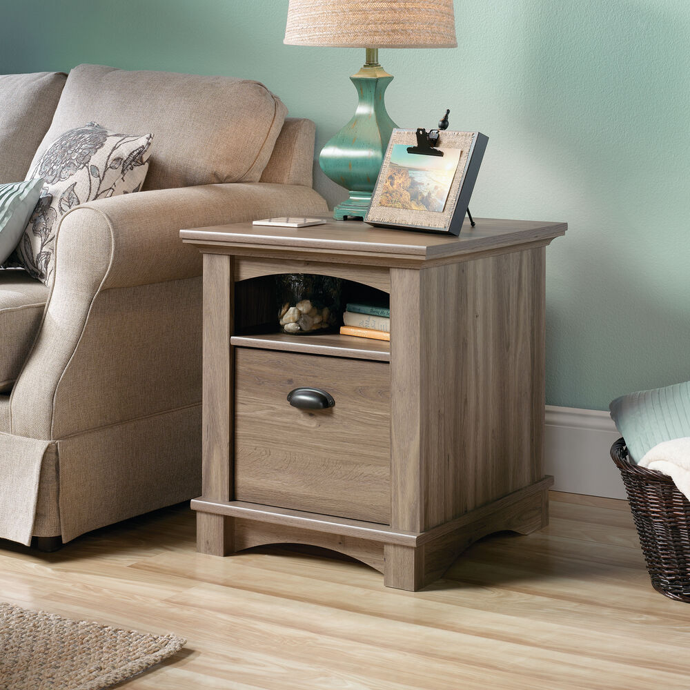 One Drawer Casual Side Table In Salt Oak Mb Home