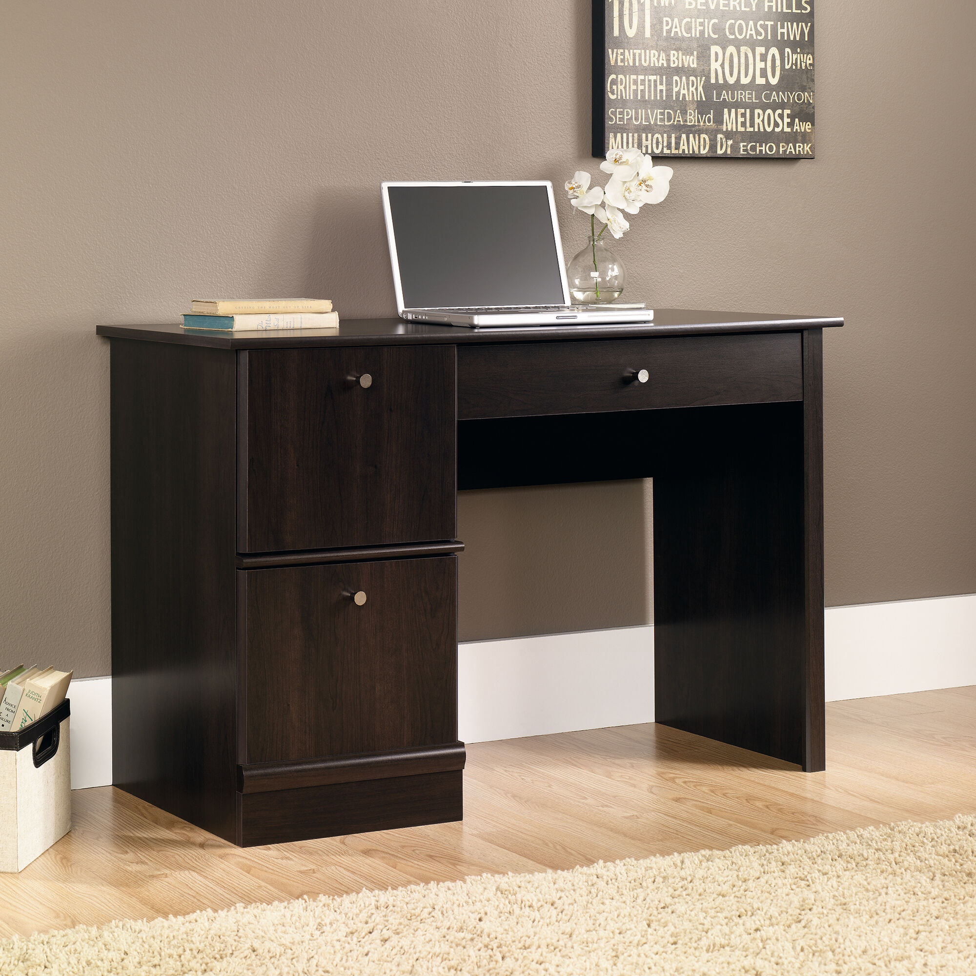46.5" Transitional Two-Drawer Computer Desk in Cinnamon ...